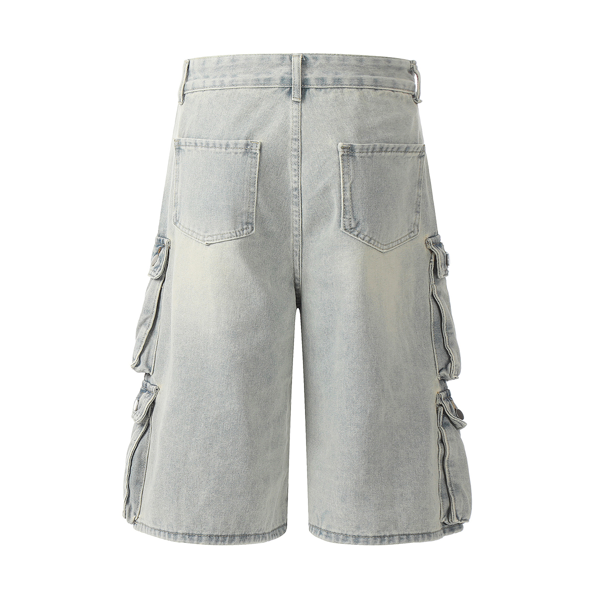 Men's 12.5 OZ Baggy Loose Cargo Capri Cropped Jeans