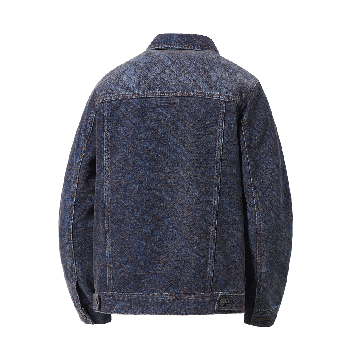 Men's 14.8 OZ Clean Fit Chenille‑textured Subtle Tone‑on‑Tone Jacquard Denim Jackets
