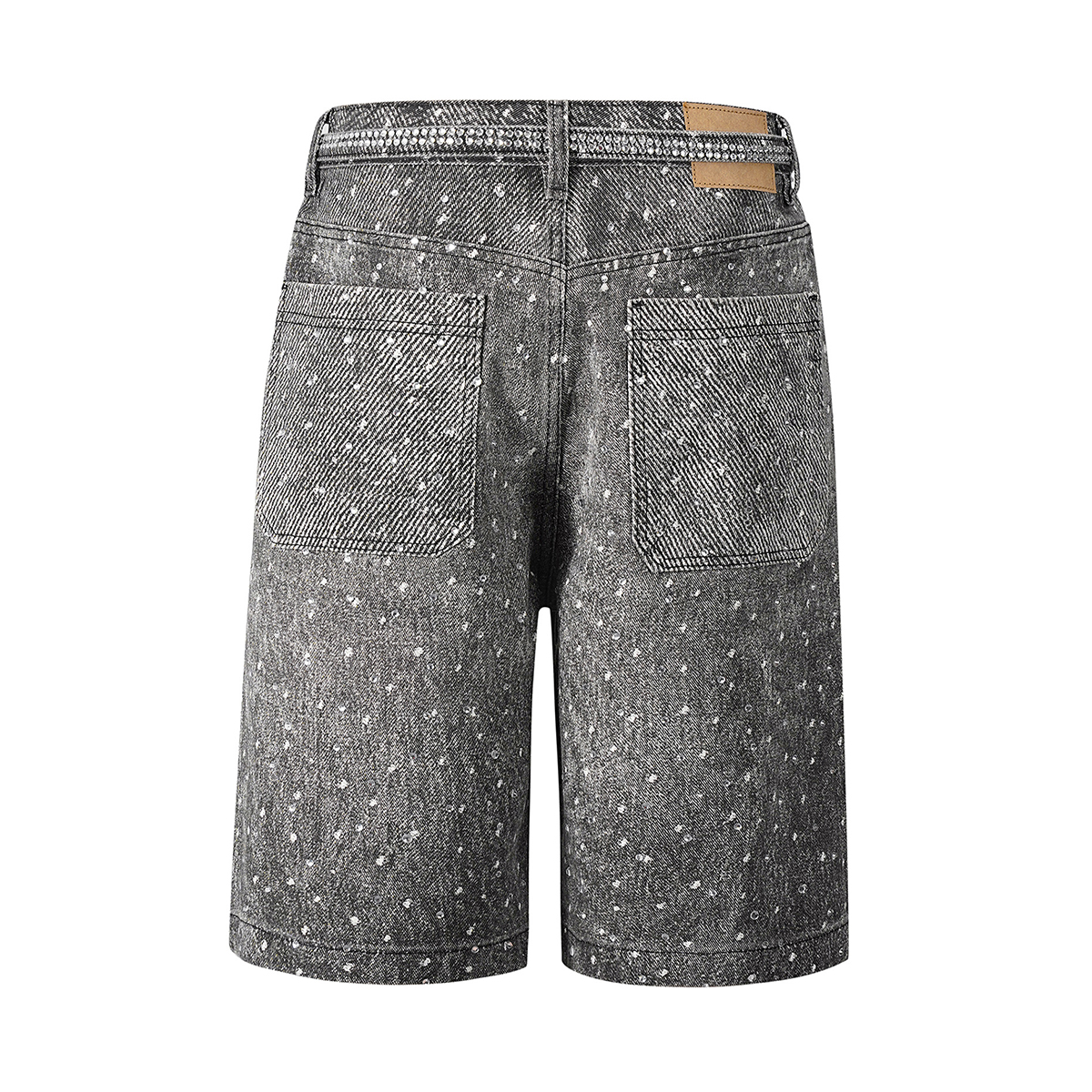 Men's 14.5 OZ 100% 3D Digital Printing Rhinestone Baggy Shorts