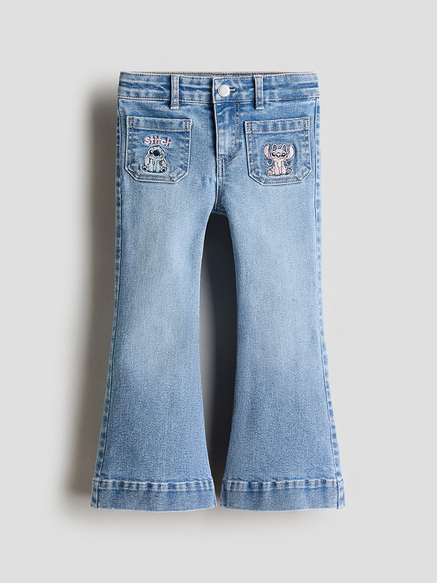 HMKD025  Superstretch Flared Leg Jeans  Cotton 79%, Polyester 20%, Spandex 1%  Embroidered-Motif  2-