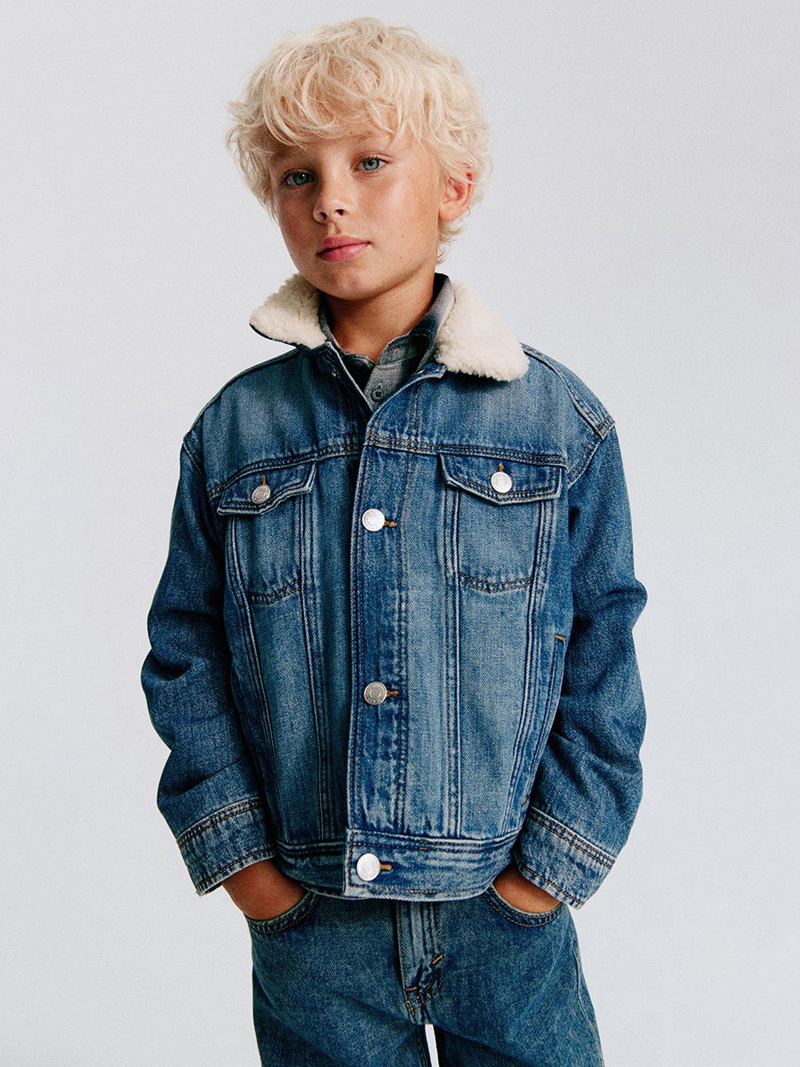 HMKD049  Denim Jacket with Teddy Fleece Collar  ShellCotton 100%  ShellCotton 100% Sleeve liningPoly